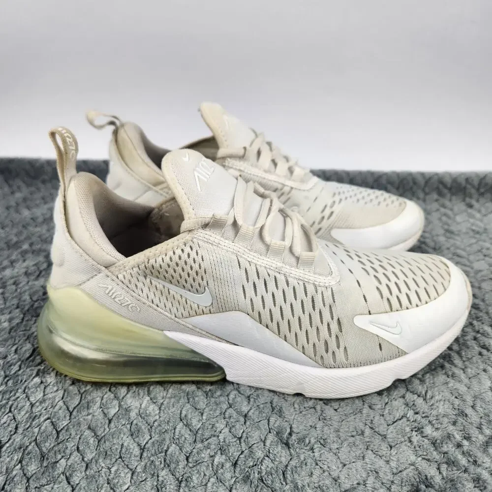 Nike Air Max 270 White Woman Lace-Up Comfort Running Shoes 943345-103 SZ 7Y